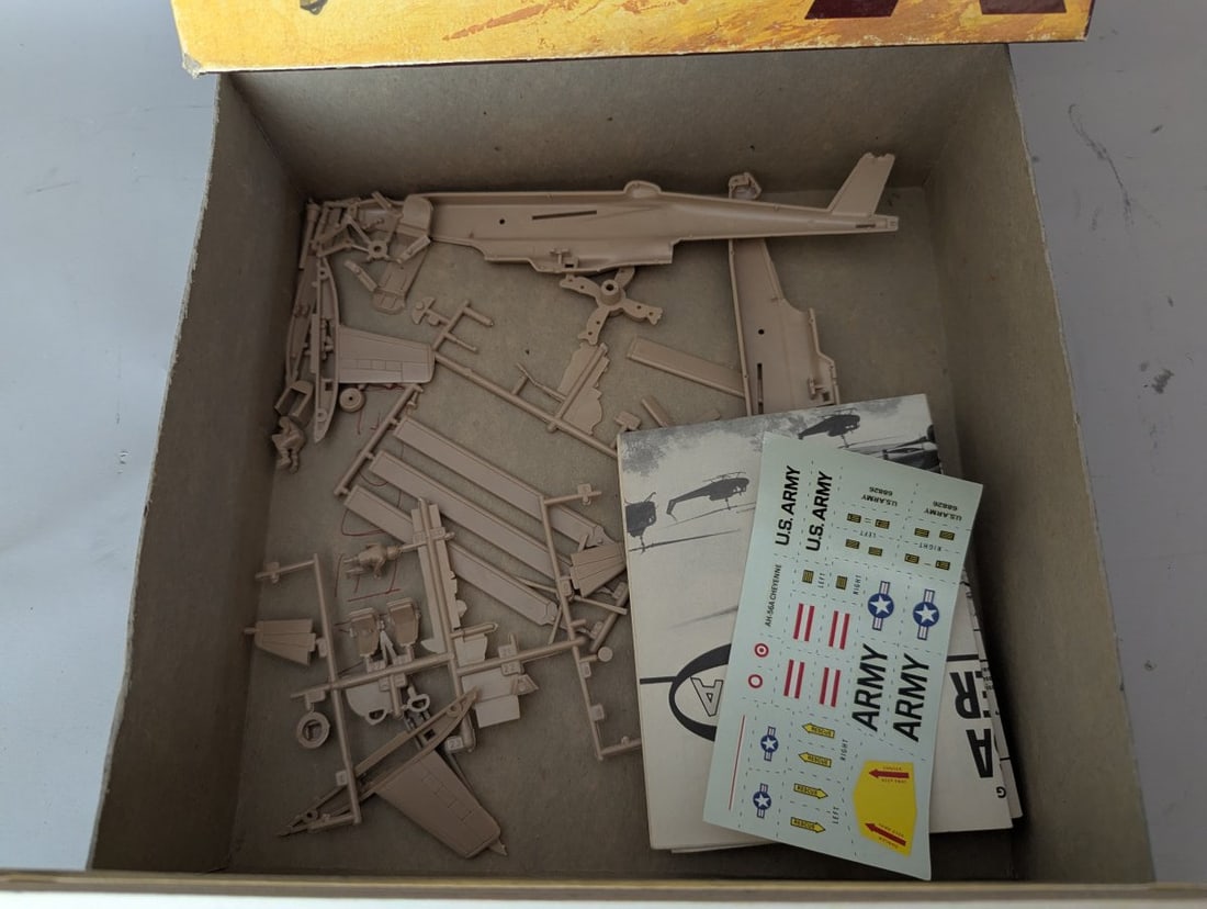 Vintage Aurora Lockheed AH-56A Cheyenne Model Kit with Original Box Art Painting - 2