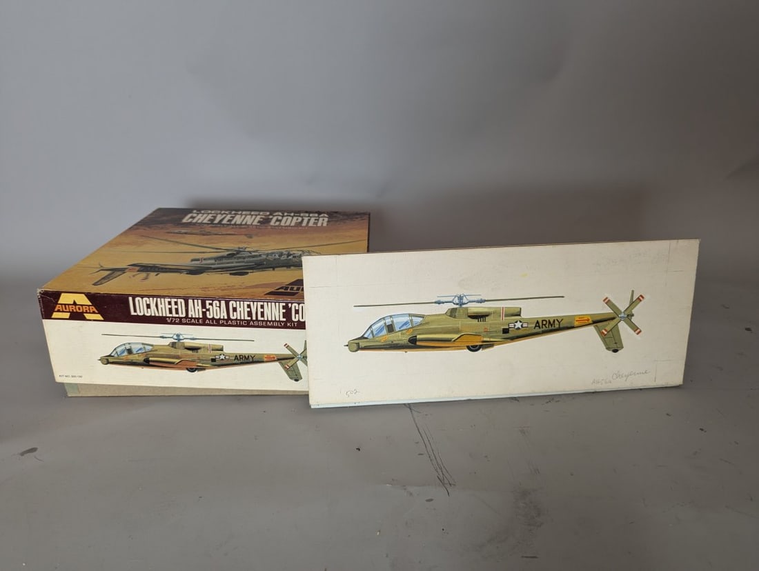Vintage Aurora Lockheed AH-56A Cheyenne Model Kit with Original Box Art Painting - 3