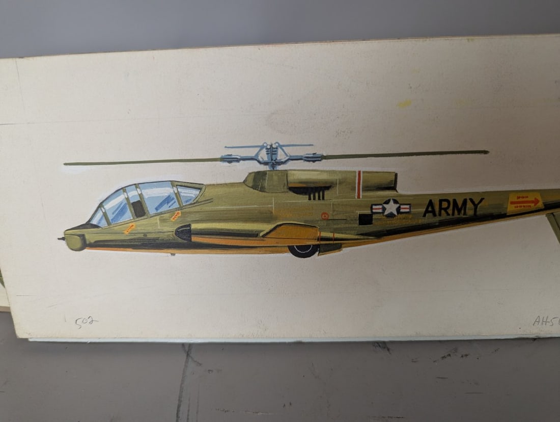 Vintage Aurora Lockheed AH-56A Cheyenne Model Kit with Original Box Art Painting - 4