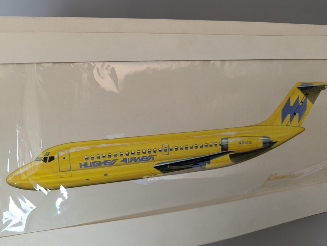 Aurora Hughes Airwest DC-9 Model Kit #386 with Signed Box Art by J. Amendola - 5