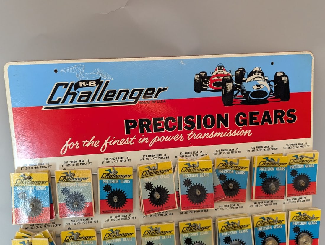 Vintage K&B Challenger Precision Gears Store Display with NOS Parts for Hobbyists - 2