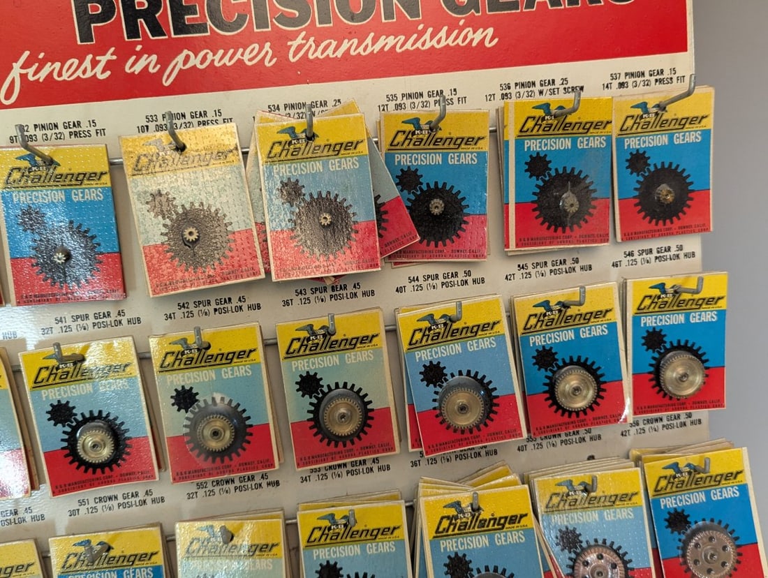 Vintage K&B Challenger Precision Gears Store Display with NOS Parts for Hobbyists - 4