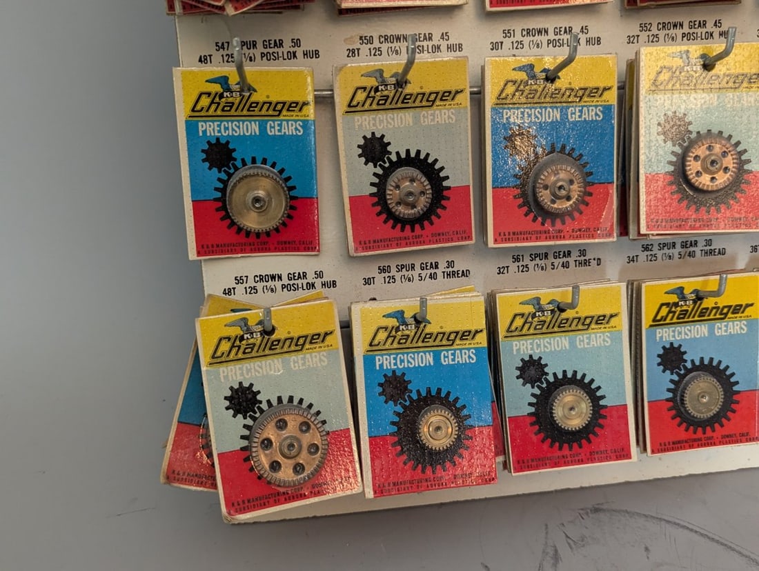 Vintage K&B Challenger Precision Gears Store Display with NOS Parts for Hobbyists - 5