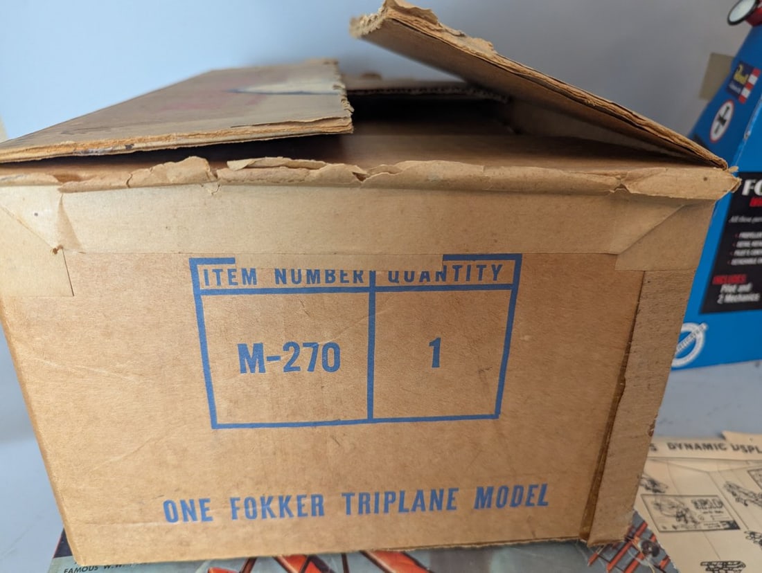 1957 Revell Fokker Triplane Model Kit Complete Store Display Set with Original Materials - 10