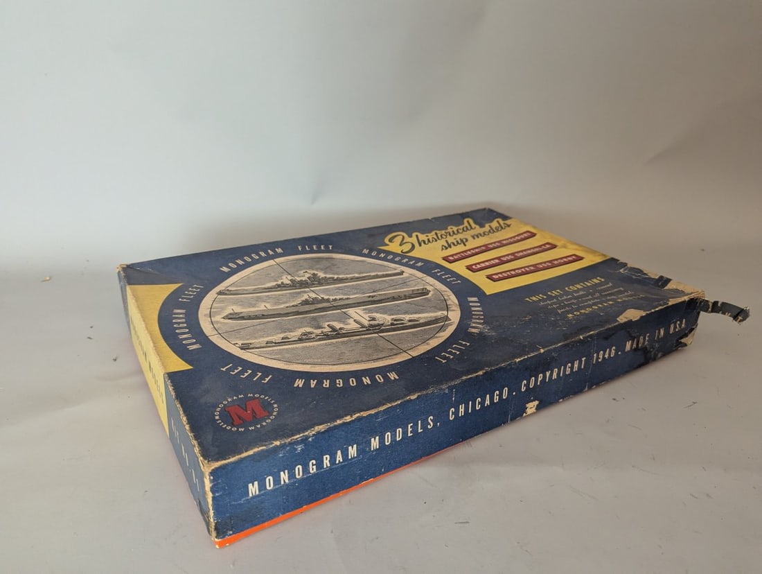 Monogram Fleet 3 Historical Ship Models Balsa Wood Kit Vintage 1946 Collectible - 5