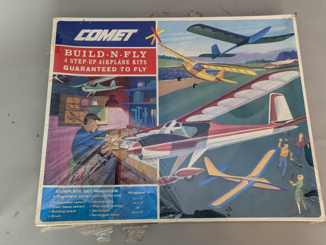 Comet Build-N-Fly 4 Step-Up Airplane Kits Vintage Model Sealed New Old Stock (1 of 5)
