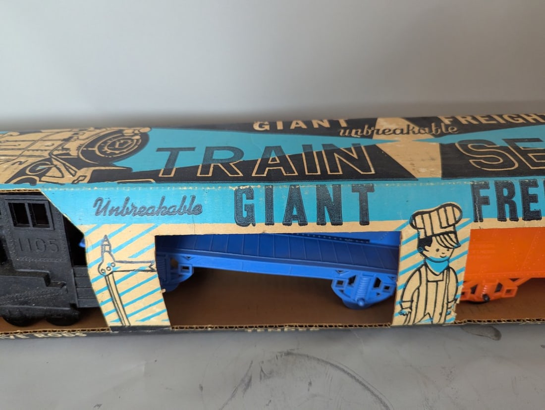 Vintage Payton Giant Unbreakable Freight Train Set New Old Stock Complete in Box - 3