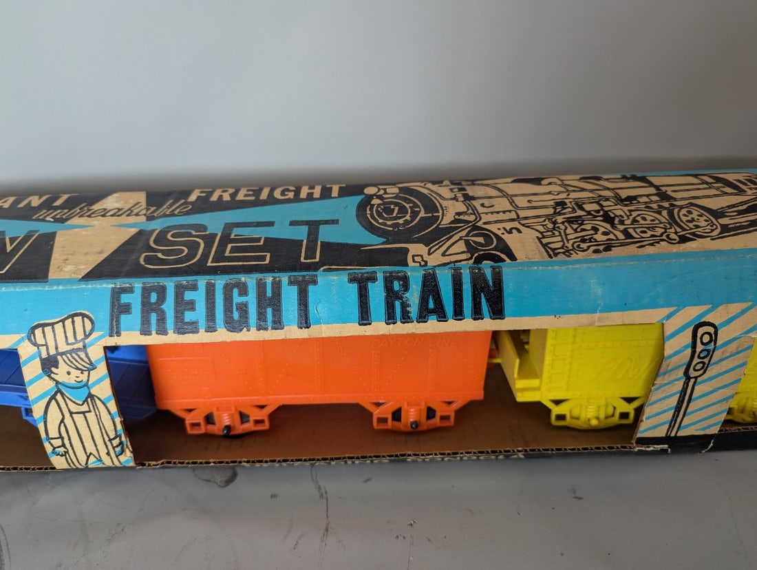Vintage Payton Giant Unbreakable Freight Train Set New Old Stock Complete in Box - 4