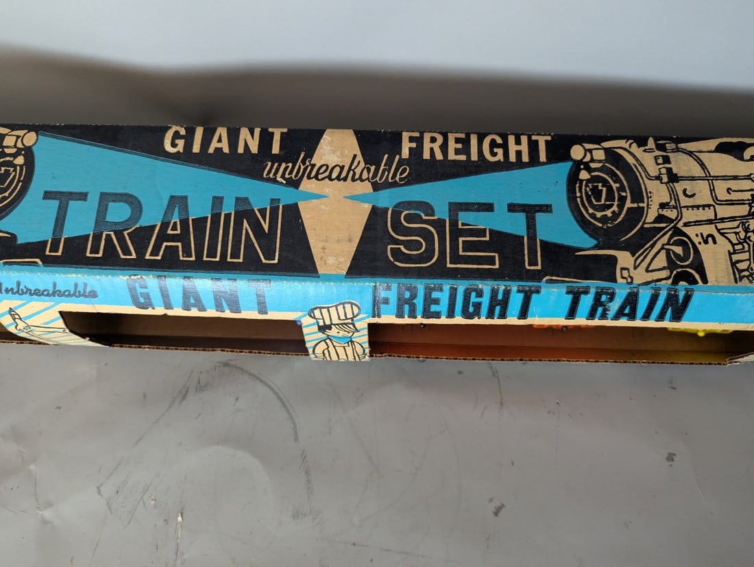 Vintage Payton Giant Unbreakable Freight Train Set New Old Stock Complete in Box - 6
