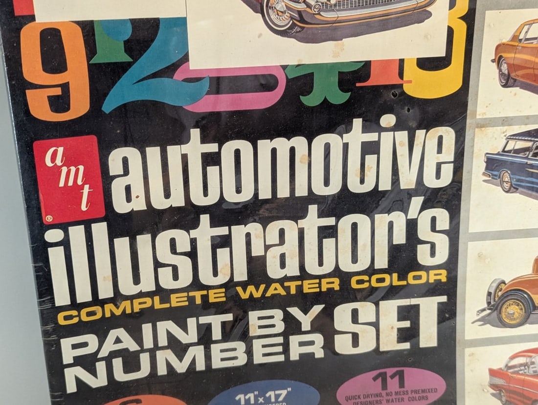AMT Automotive Illustrators Complete Water Color Paint By Number Set Vintage Sealed - 4