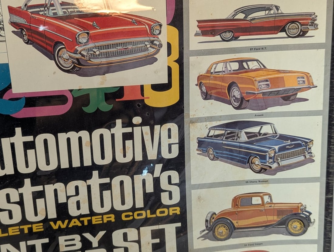 AMT Automotive Illustrators Complete Water Color Paint By Number Set Vintage Sealed - 5