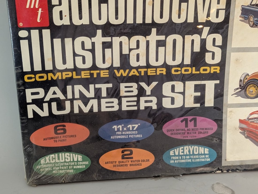 AMT Automotive Illustrators Complete Water Color Paint By Number Set Vintage Sealed - 6