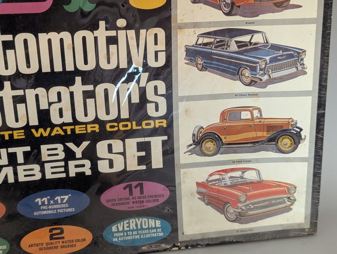 AMT Automotive Illustrators Complete Water Color Paint By Number Set Vintage Sealed - 7
