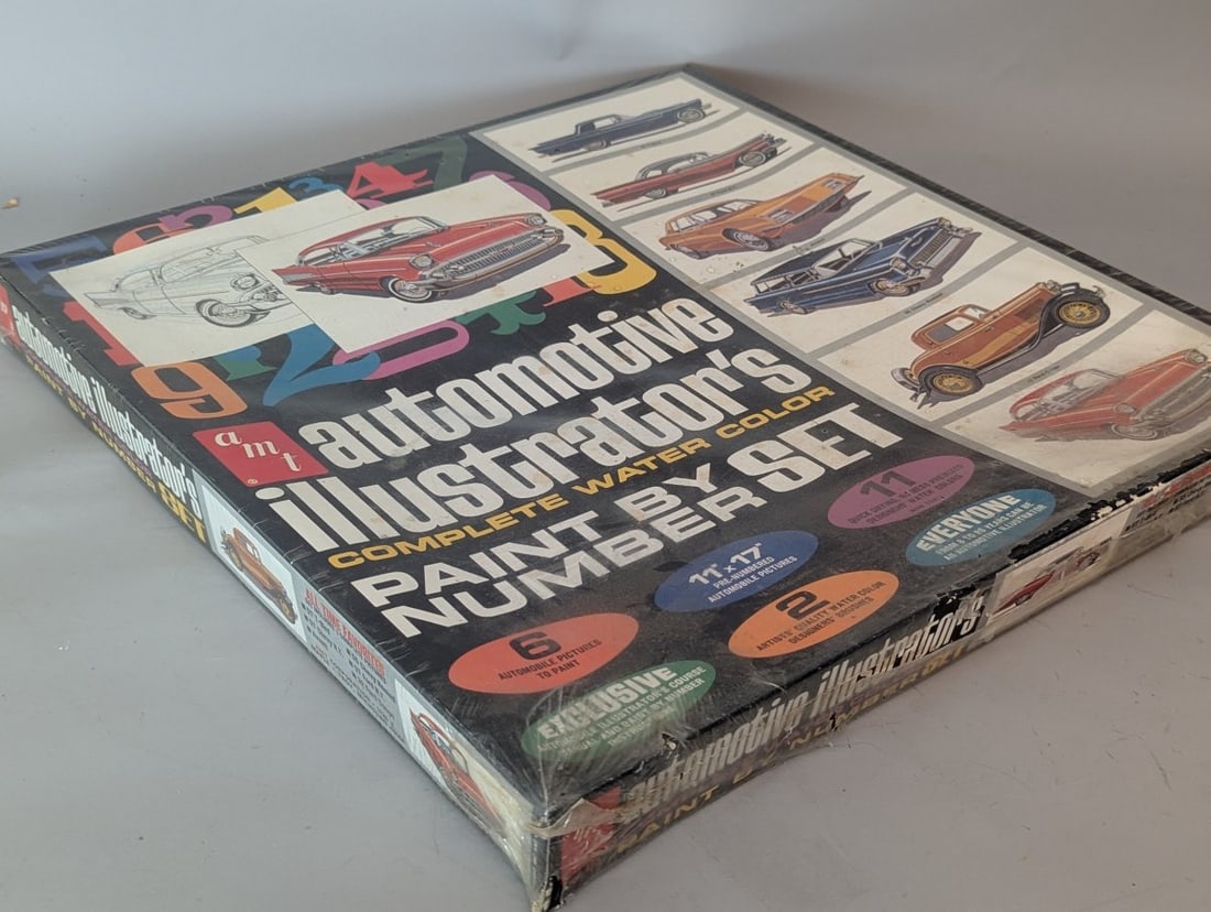 AMT Automotive Illustrators Complete Water Color Paint By Number Set Vintage Sealed - 8