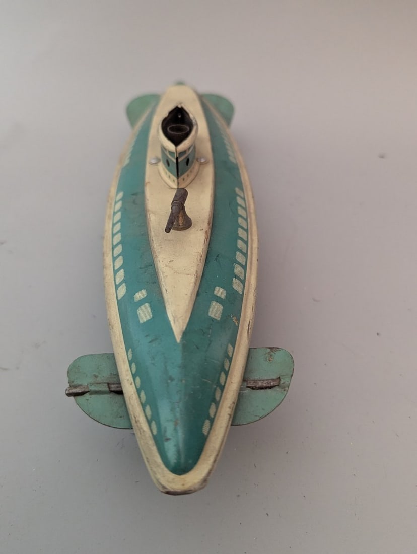 Wolverine No. 275 Tin Litho Wind-Up Submarine Vintage Collectible Mechanical Toy - 5