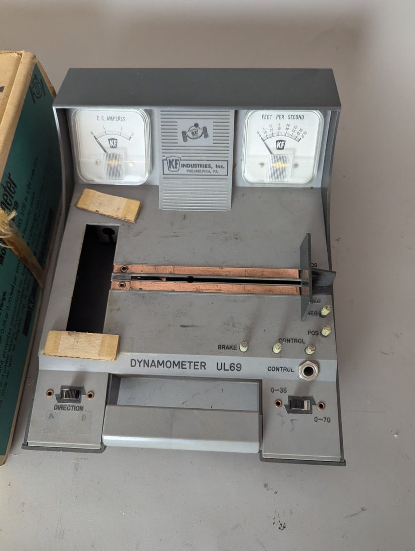 Vintage KF Industries Slot Car Dynamometer UL 69 & Thoric MRC Controller with Box - 2