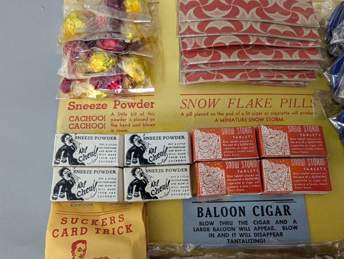 Vintage Fun Station Novelty Joke Display Card with Items by Variety Novelty Co. - 6