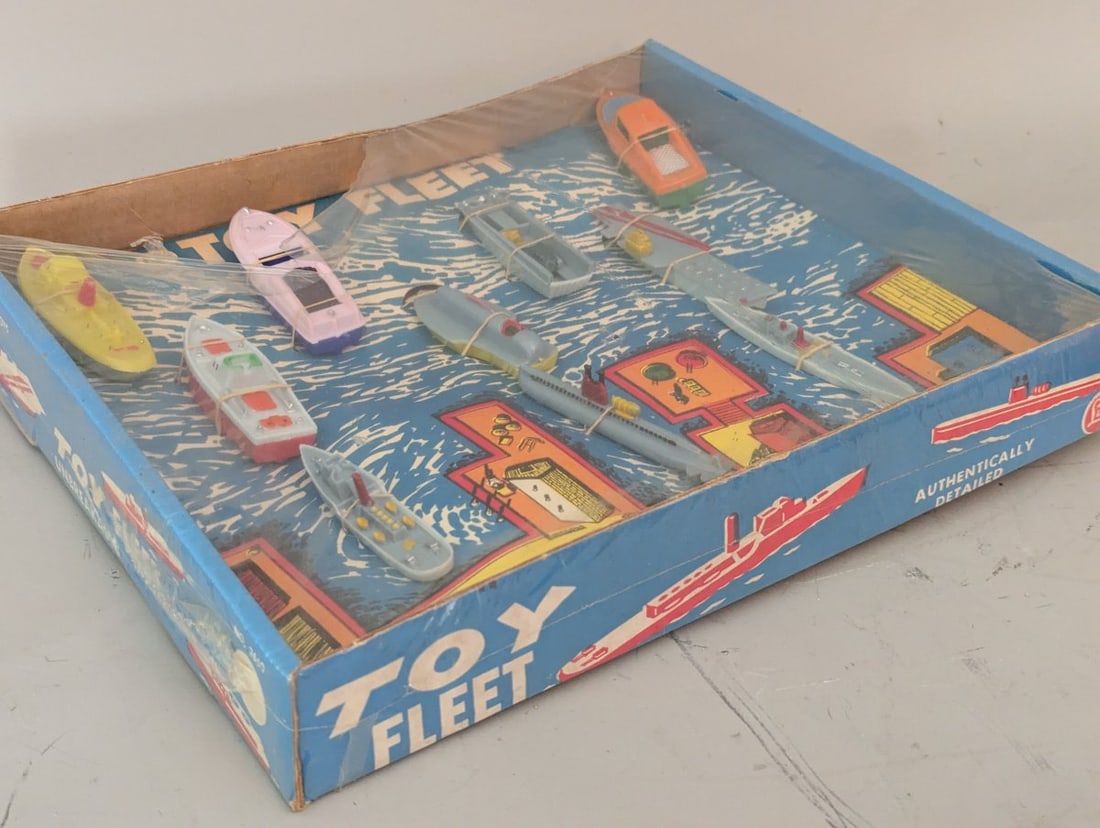 Lido Toy Fleet No. 508 Boxed Set Vintage Plastic Boats Classic Collectible - 8