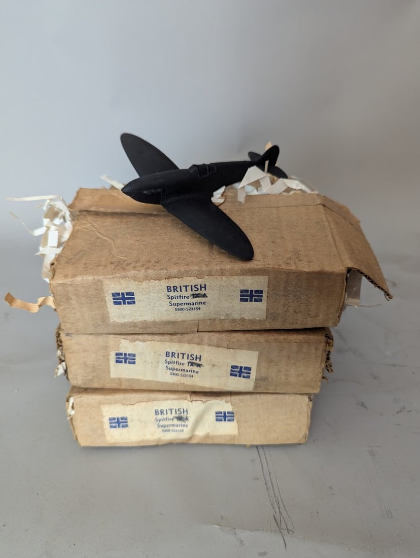 WWII Supermarine Spitfire IX A Recognition Model Lot With Original Boxes: **Important** Please read below description on how to avoid high shipping costs. Dive into history with this intriguing lot featuring a WWII Supermarine Spitfire IX A Recognition Model and three