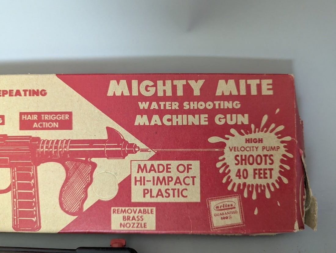 Arliss Mighty Mite Water Shooting Machine Gun Vintage Toy Collector's Item - 3