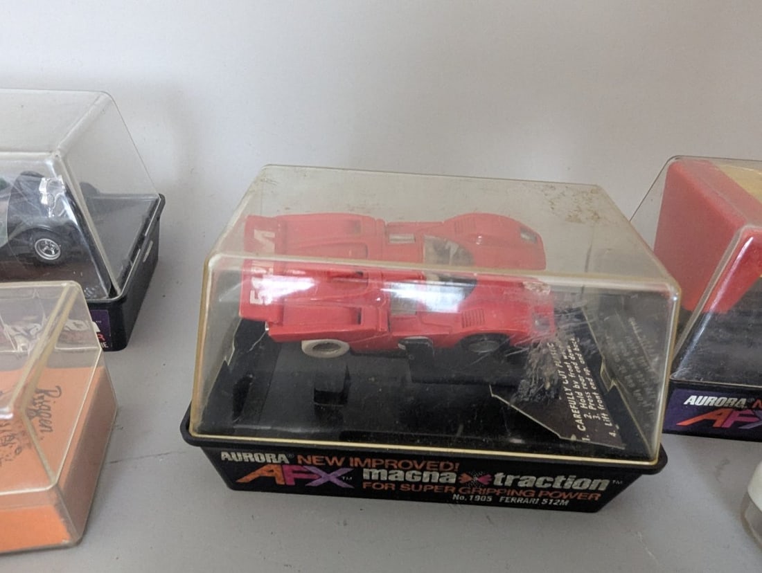 Lot of HO Slot Cars Die Cast Vehicles Bodies Storage Cases Aurora Marx Collection - 2