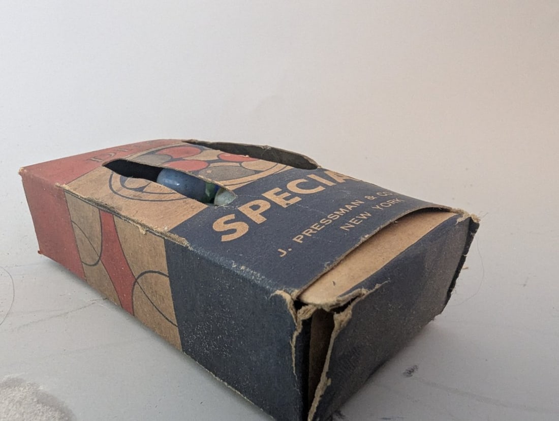 Vintage J. Pressman & Co. Big Dime Special Box of Marbles Collectible Toy - 4