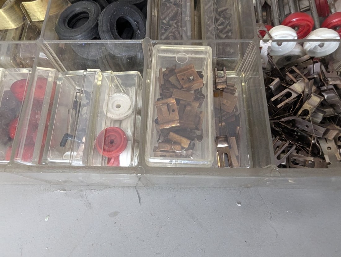 Large Collection Vintage 1960s Cox 1/32 Scale Slot Car Parts in Organizer Boxes - 6