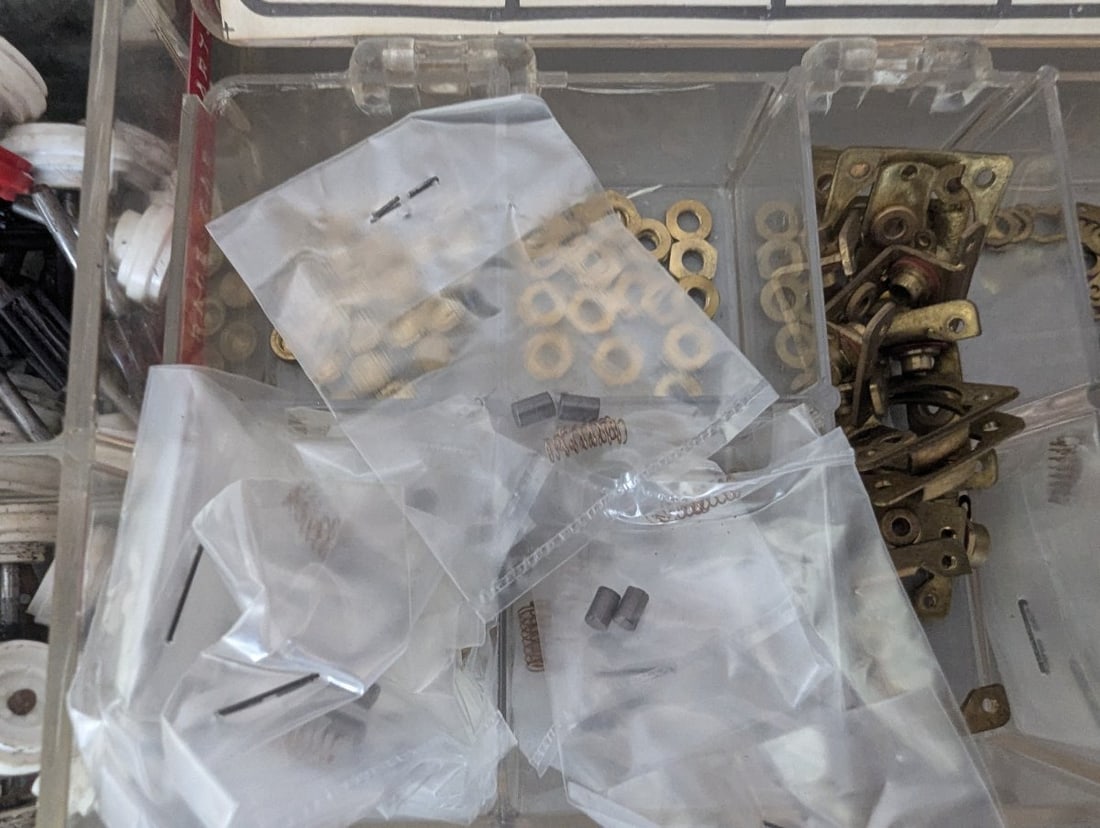 Large Collection Vintage 1960s Cox 1/32 Scale Slot Car Parts in Organizer Boxes - 9