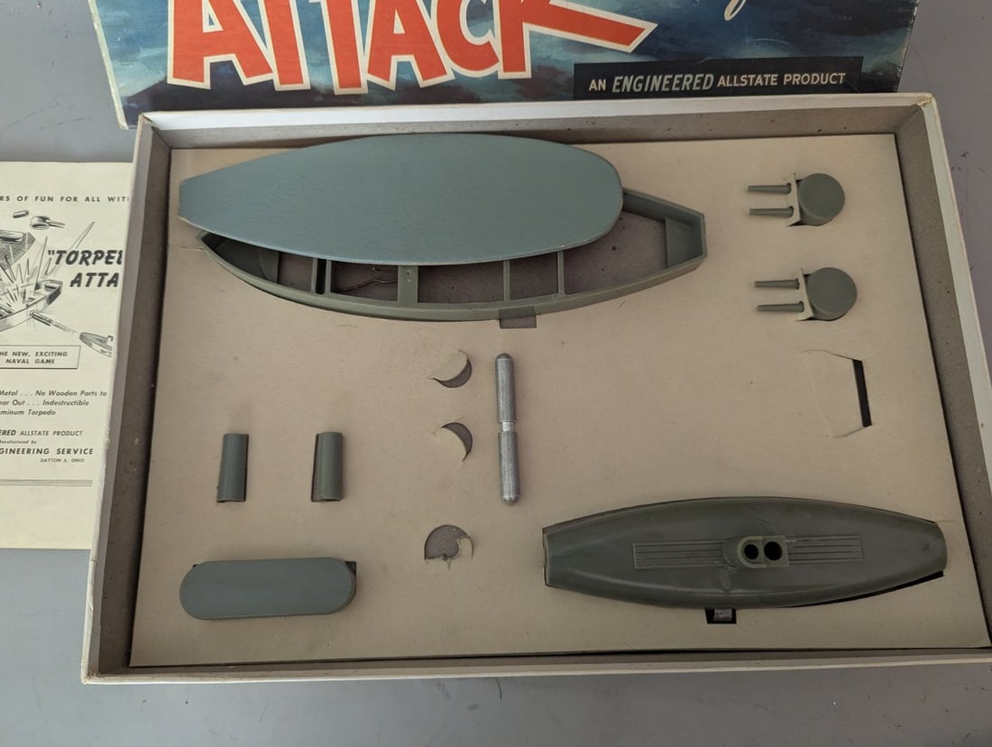 Vintage Torpedo Attack Naval Game by Allstate Engineering Rare Collectible - 3