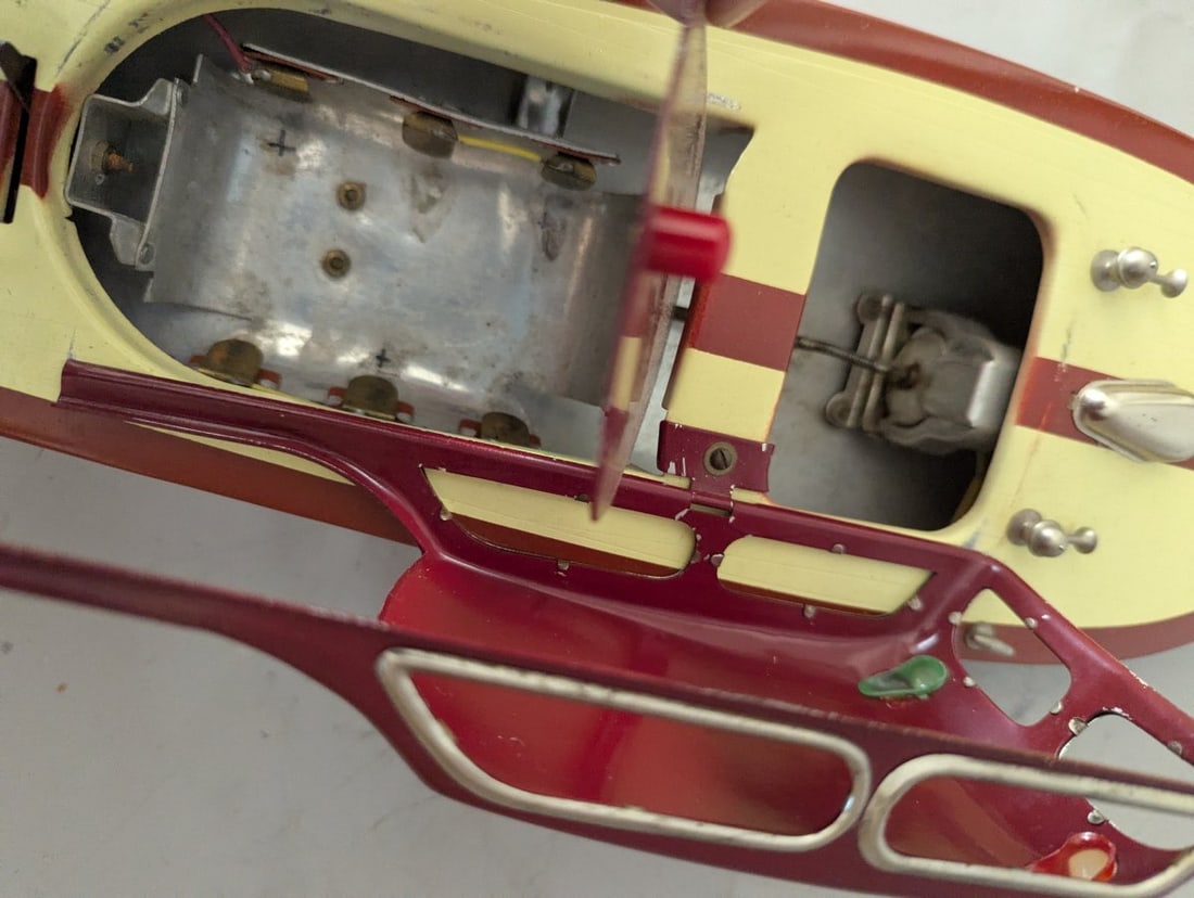 Sakai Tin Litho Battery Operated Model Motor Boat with Original Box Vintage Toy - 7
