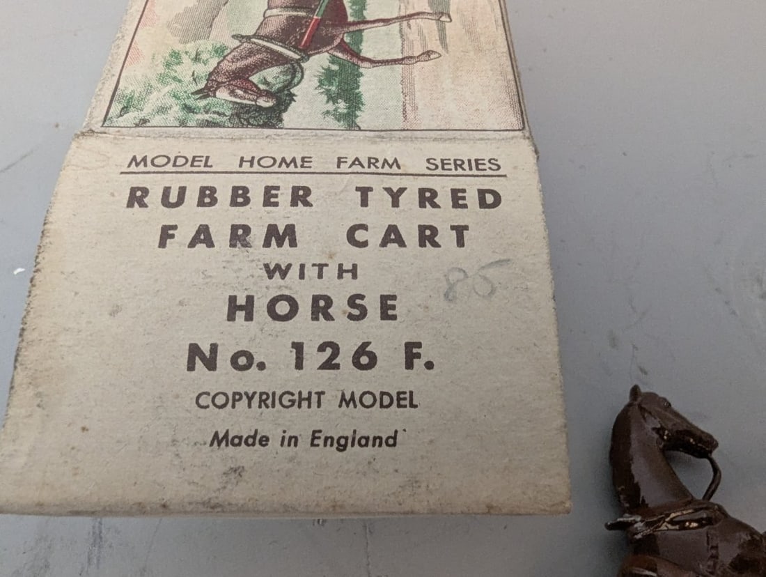 Britains Model Home Farm Series Rubber Tyred Farm Cart with Horse No. 126 F Vintage Toy - 4