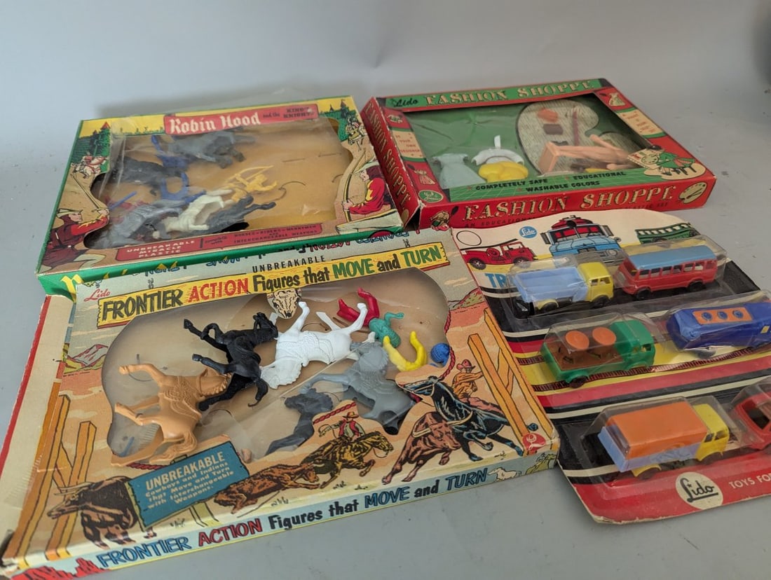 Vintage Lido Toy Company Lot of 4 Classic Plastic Playsets Collectible Toys - 6