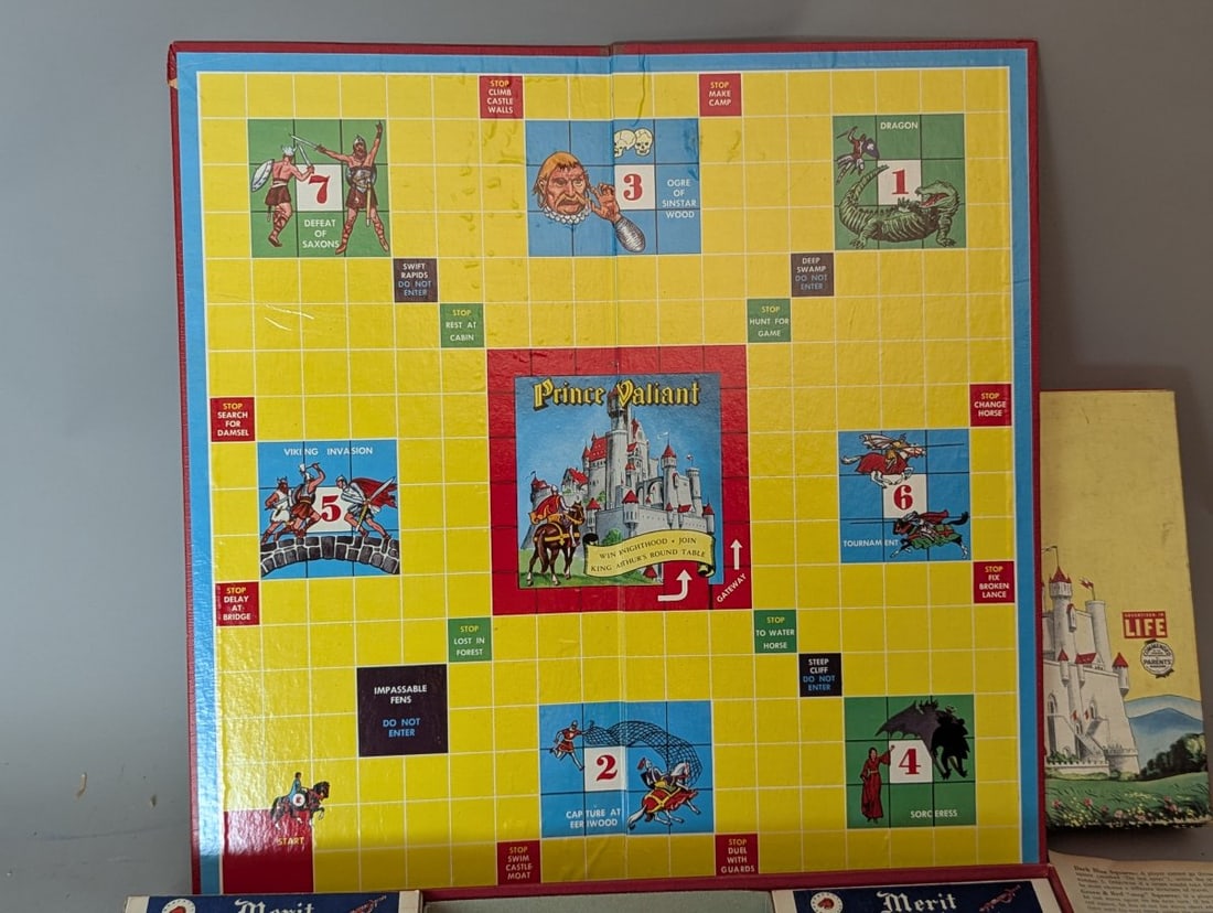 Vintage 1954 Prince Valiant A Game of Valor Board Game by Transogram Harold Foster - 6