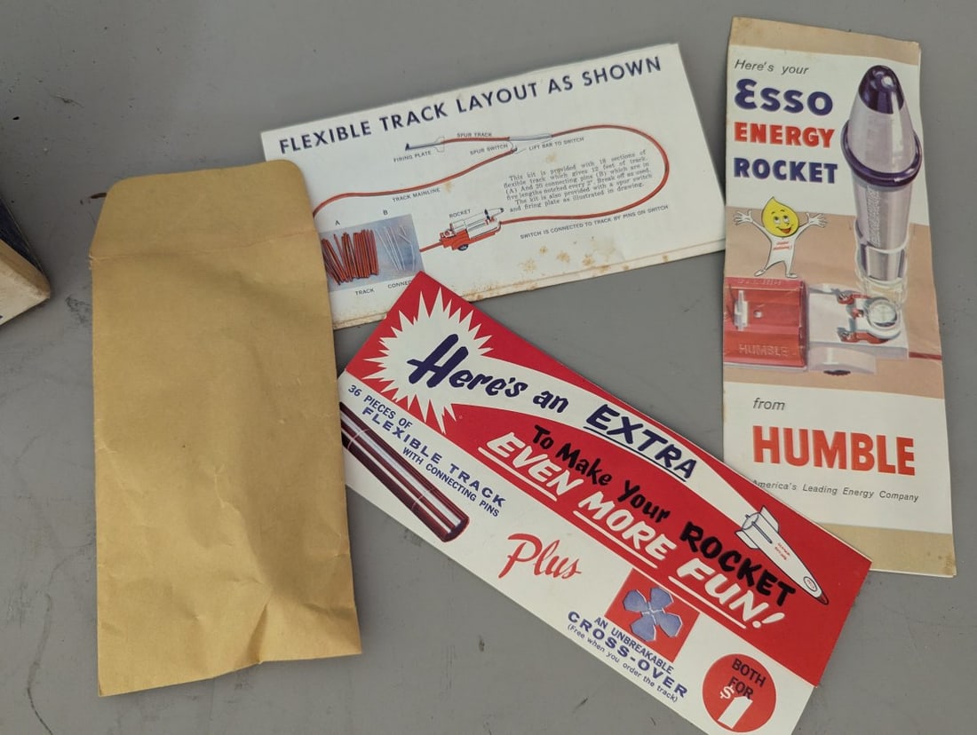 Vintage Esso Humble Energy Rocket Toy Set by Pyro Plastics Collectible NOS - 3