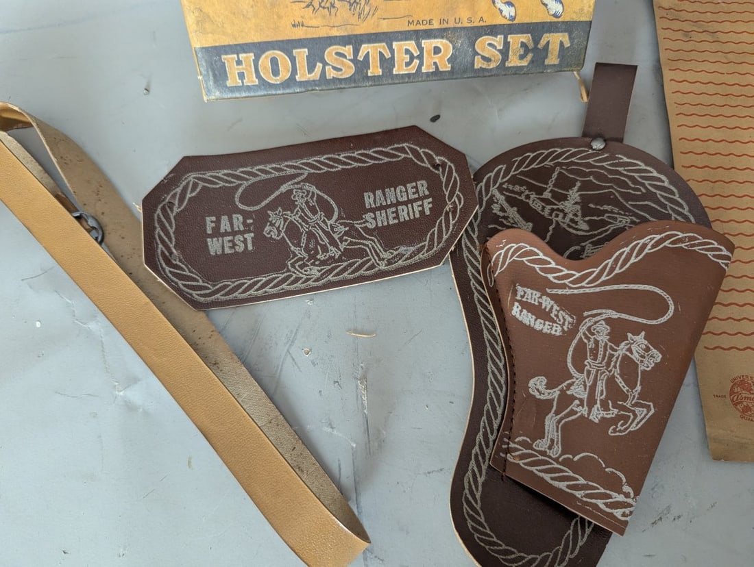 Vintage Amsco Far-West Ranger Holster Set New Old Stock Cowboy Toy - 4