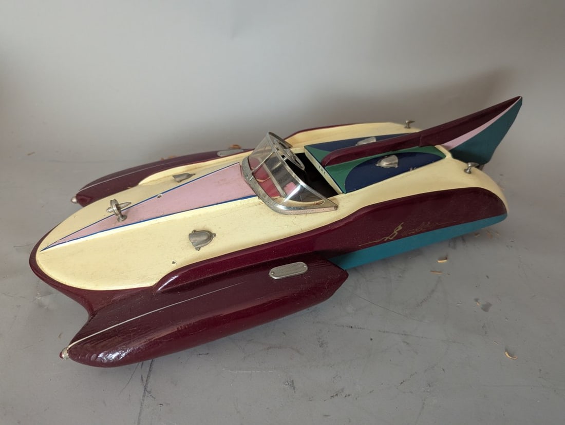 Kokusai-Mokei K.M.K. Sea Arrow Wooden Model Boat Vintage Collectible - 4