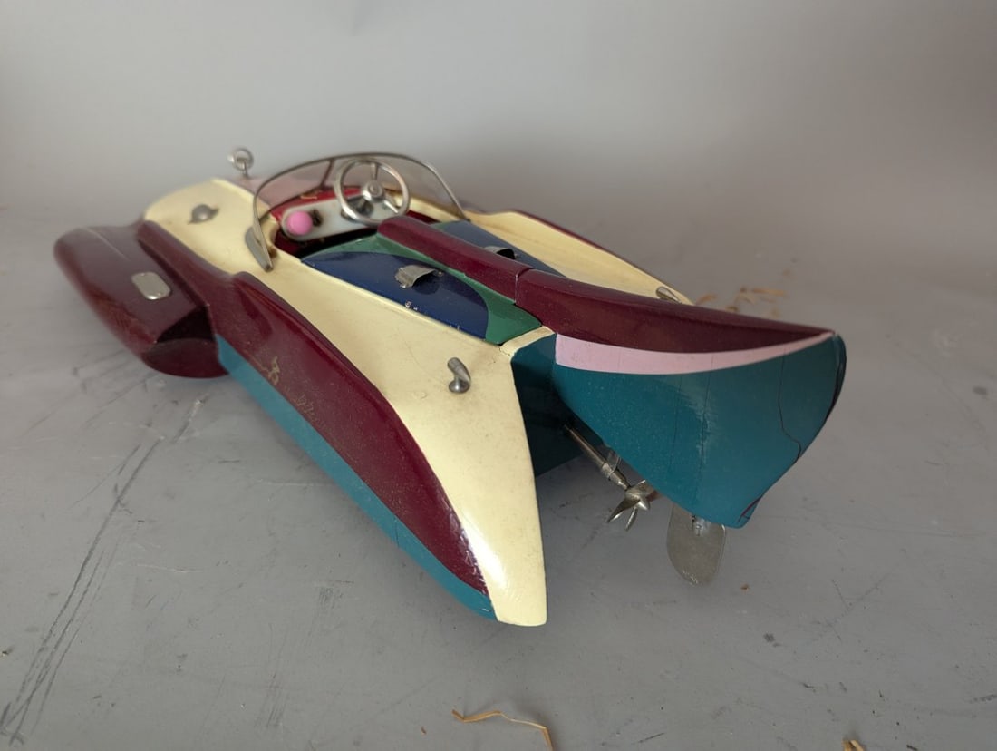 Kokusai-Mokei K.M.K. Sea Arrow Wooden Model Boat Vintage Collectible - 5