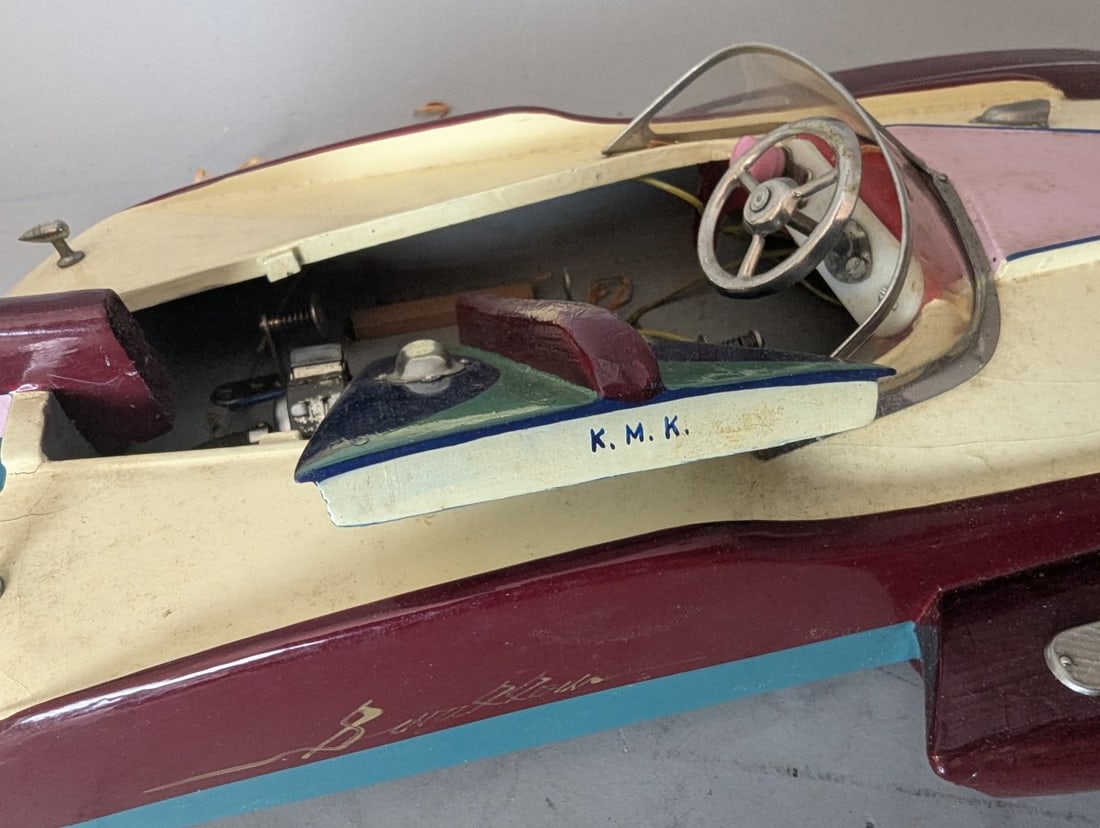 Kokusai-Mokei K.M.K. Sea Arrow Wooden Model Boat Vintage Collectible - 9
