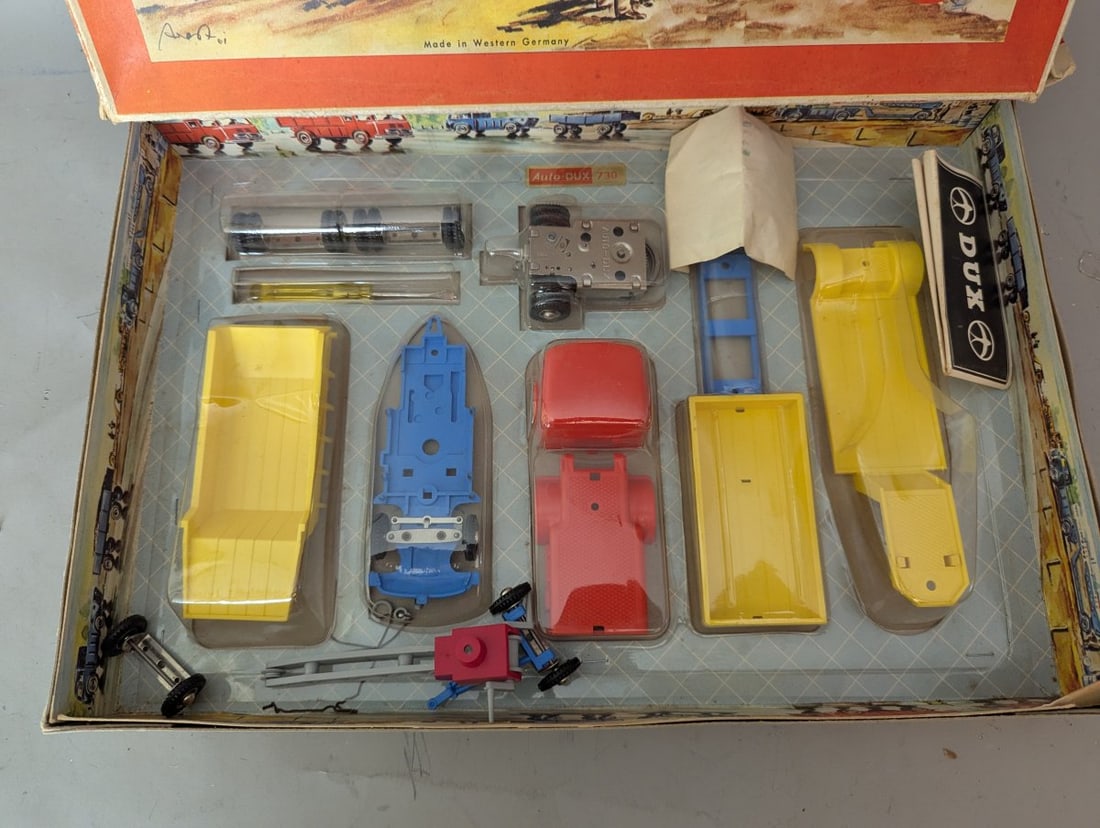 Vintage Auto-DUX 730 Construction Truck Set German Toy New Old Stock Collector's Item - 3