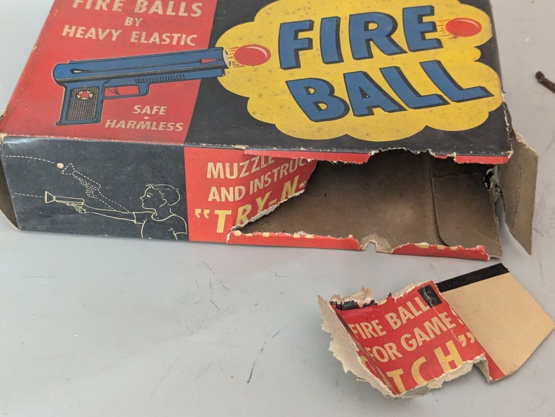 Vintage Kusan Fire Ball 45 Toy Gun Set Complete with Box & Instructions Rare Collectible - 7