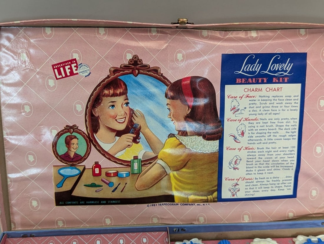 Vintage Transogram Lady Lovely Beauty Kit No. 1713 Mid-Century Toy Collector's Dream - 2