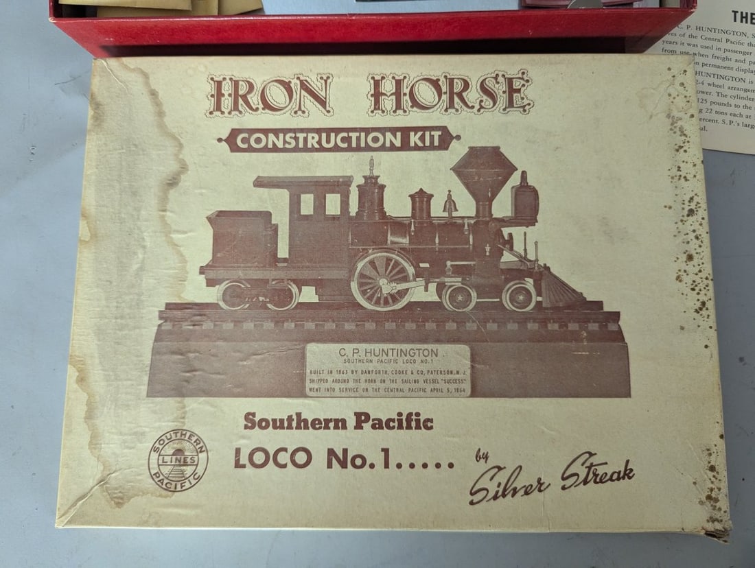Silver Streak Iron Horse C.P. Huntington Loco No. 1 Model Kit Vintage Construction - 2