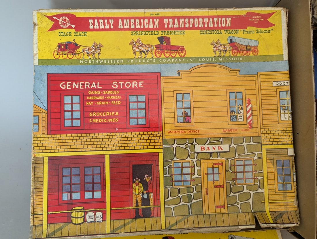 Northwestern Products Co Early American Transportation Toy Set No 418 Vintage Boxed - 2