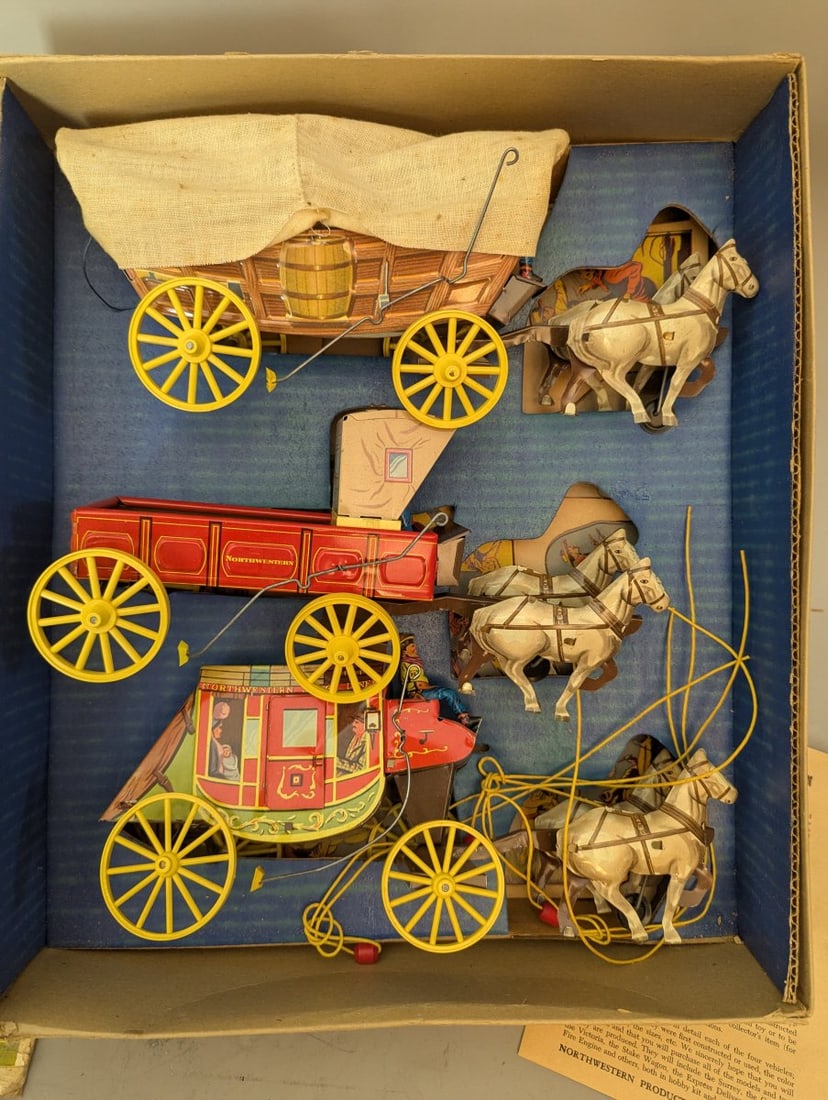 Northwestern Products Co Early American Transportation Toy Set No 418 Vintage Boxed - 3
