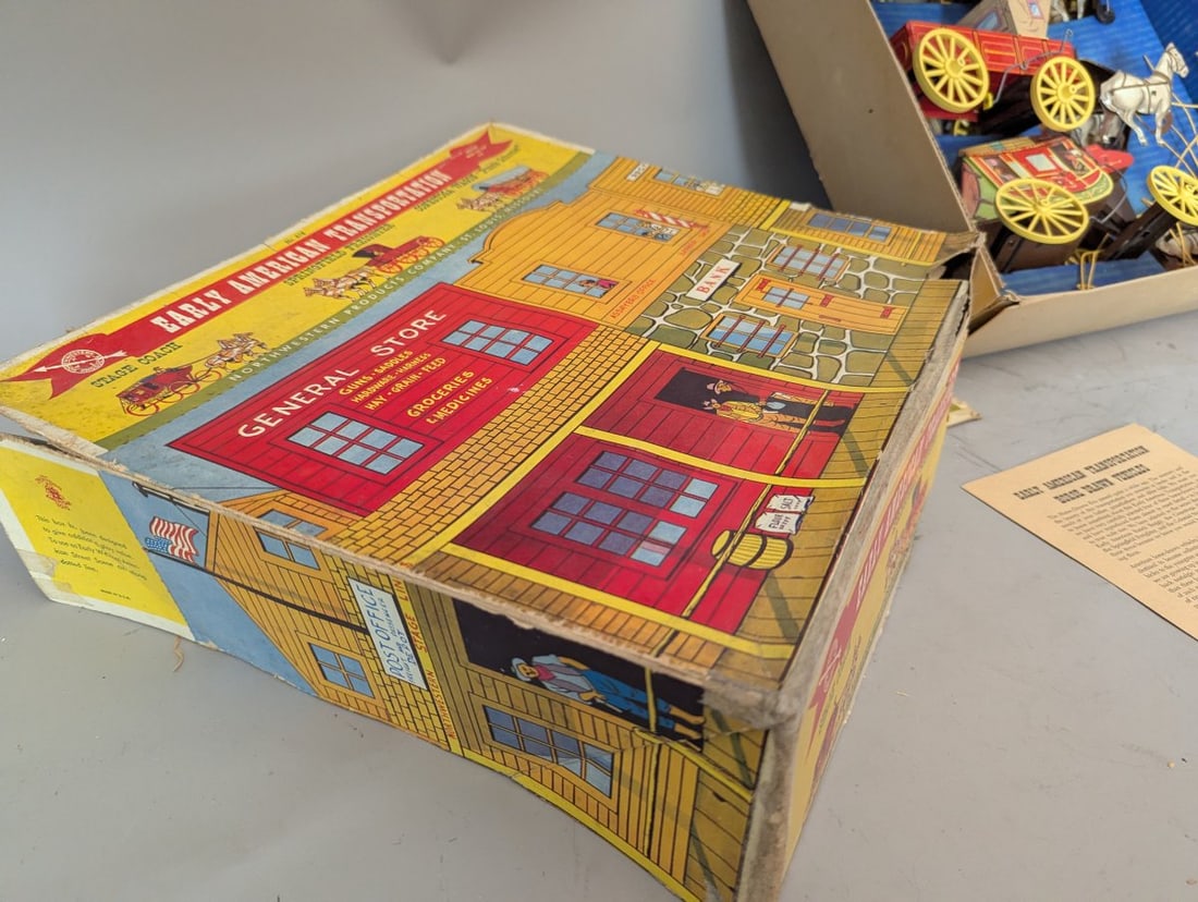 Northwestern Products Co Early American Transportation Toy Set No 418 Vintage Boxed - 5