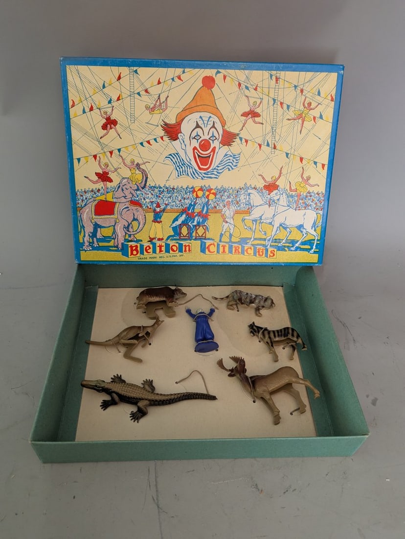 Vintage Beton Plastic Toy Set Z-251 Circus Animals New Old Stock Bergen Toy Co (1 of 8)
