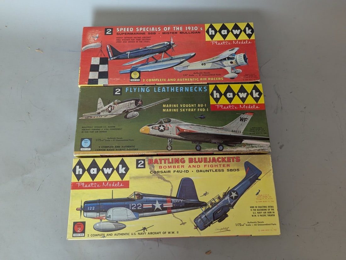 Hawk Vintage Model Airplane Kits Collection 2-in-1 by Bill Campbell New Old Stock (1 of 5)