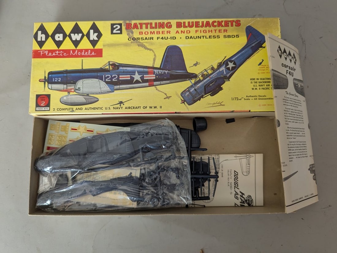 Hawk Vintage Model Airplane Kits Collection 2-in-1 by Bill Campbell New Old Stock - 2
