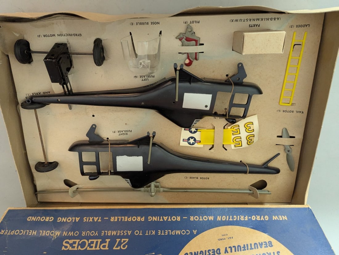 Irwin Build Your Own Helicopter Model Kit with Gyro-Friction Motor Vintage Collectible - 3