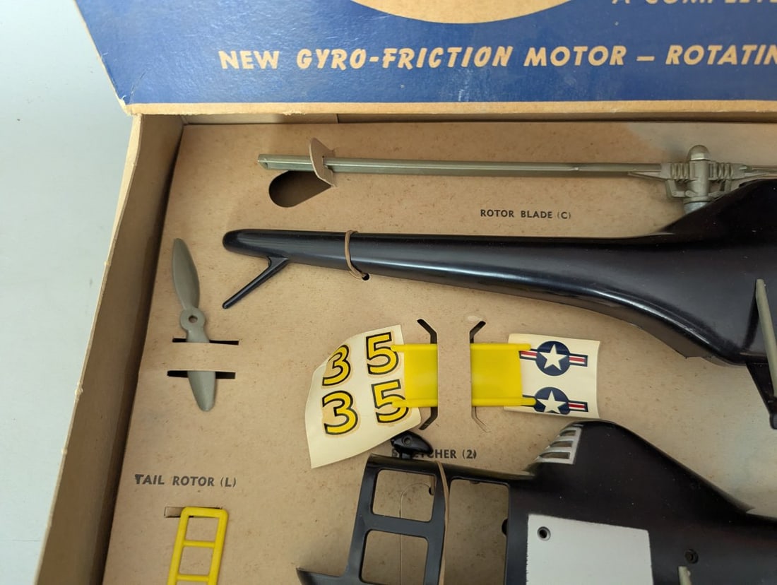 Irwin Build Your Own Helicopter Model Kit with Gyro-Friction Motor Vintage Collectible - 6